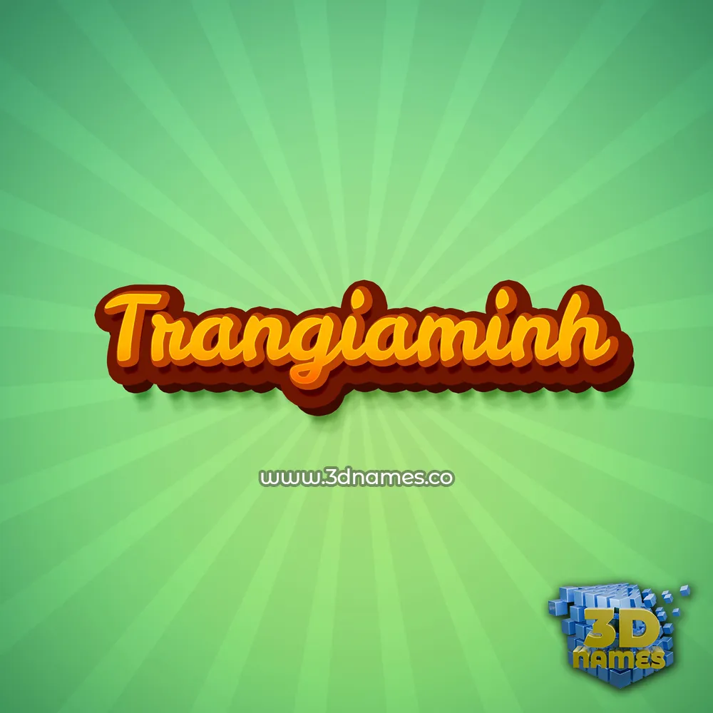 trangiaminh in Green Rays style - 3D name wallpaper