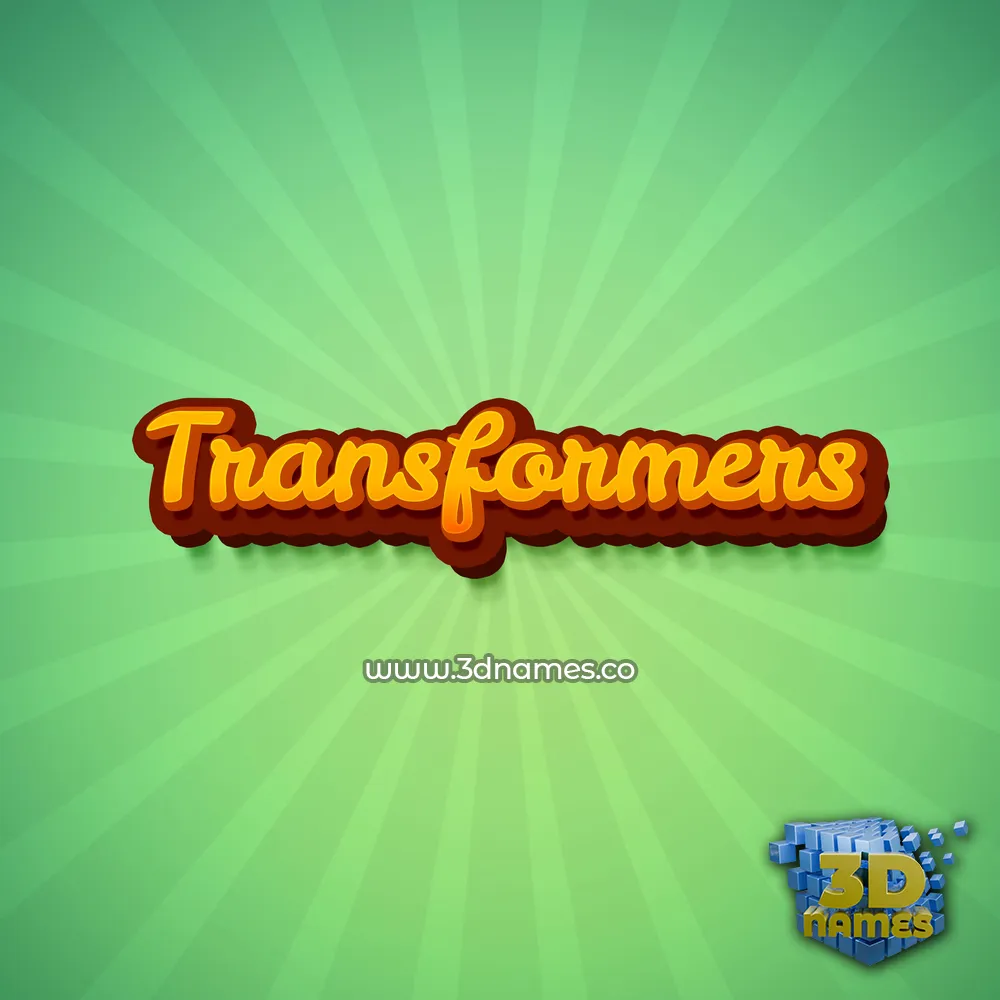 transformers in Green Rays style - 3D name wallpaper