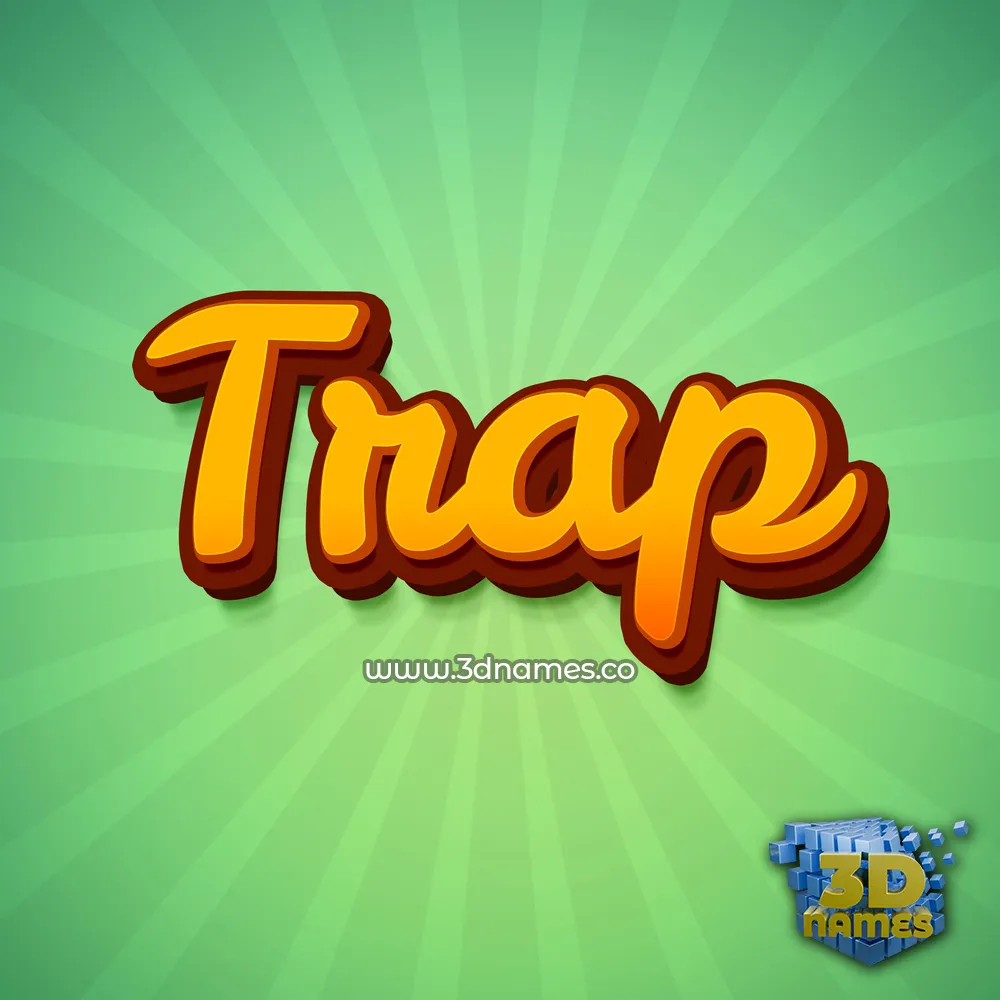 trap in Green Rays style - 3D name wallpaper