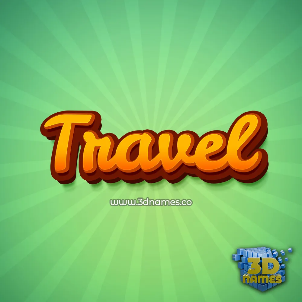 travel in Green Rays style - 3D name wallpaper