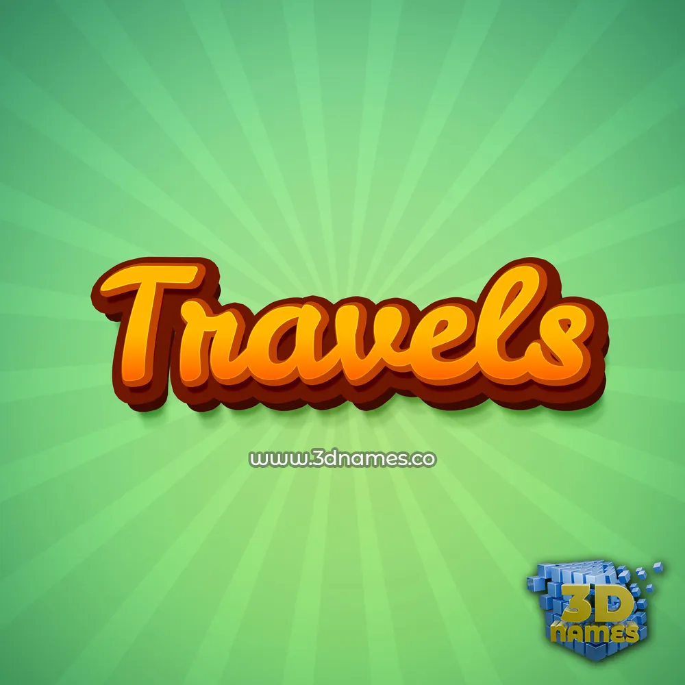 travels in Green Rays style - 3D name wallpaper