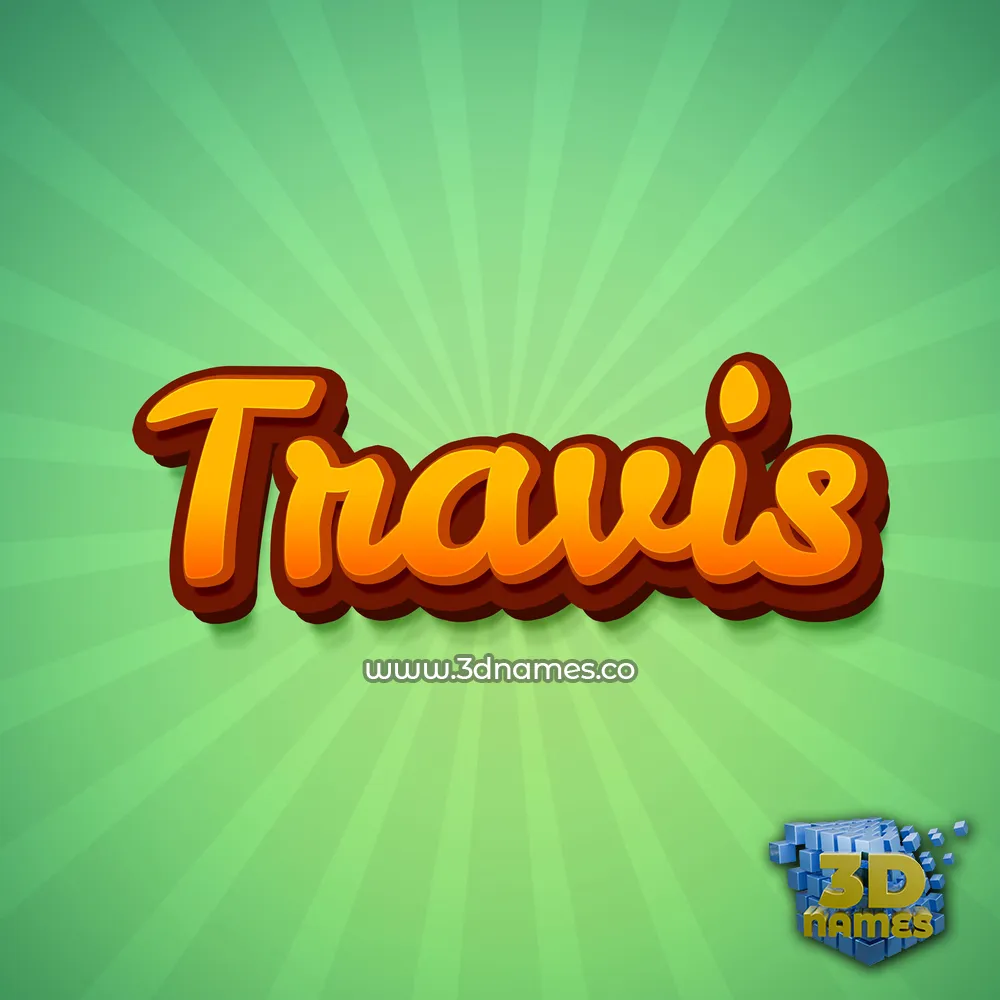 travis in Green Rays style - 3D name wallpaper