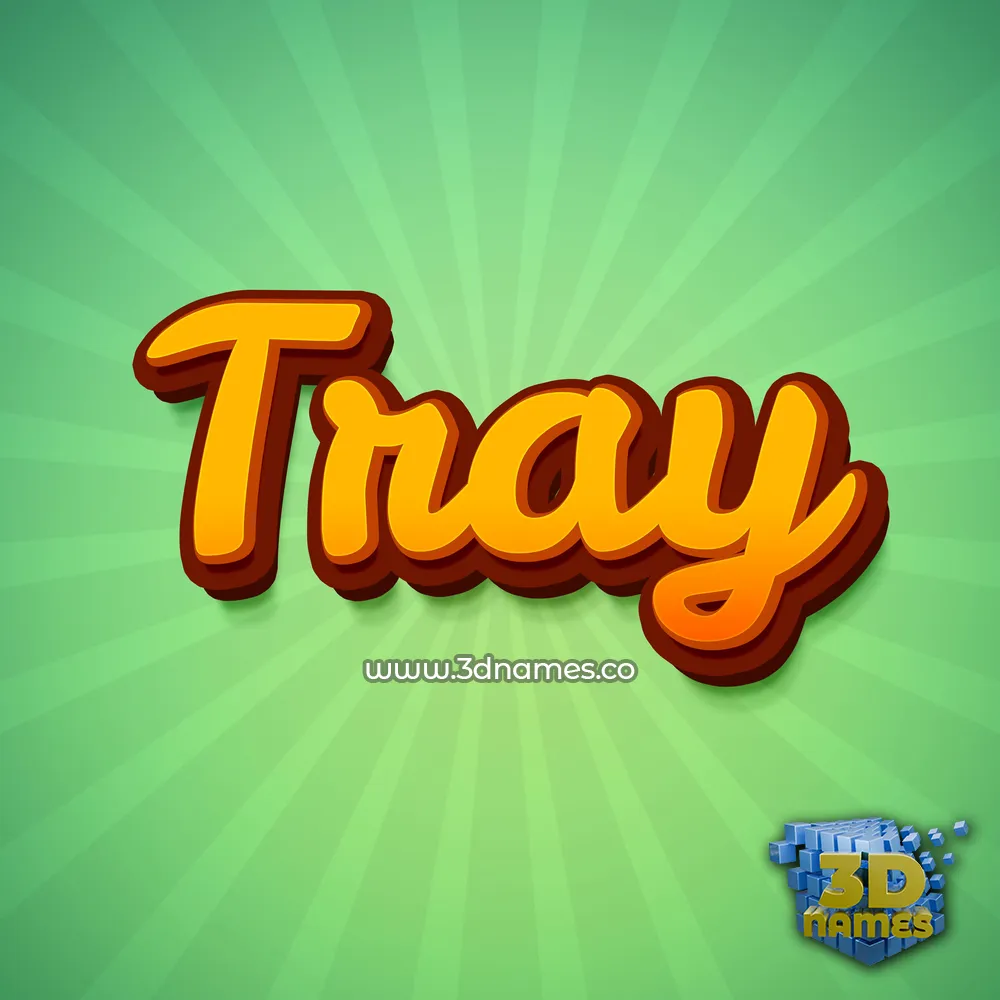 tray in Green Rays style - 3D name wallpaper