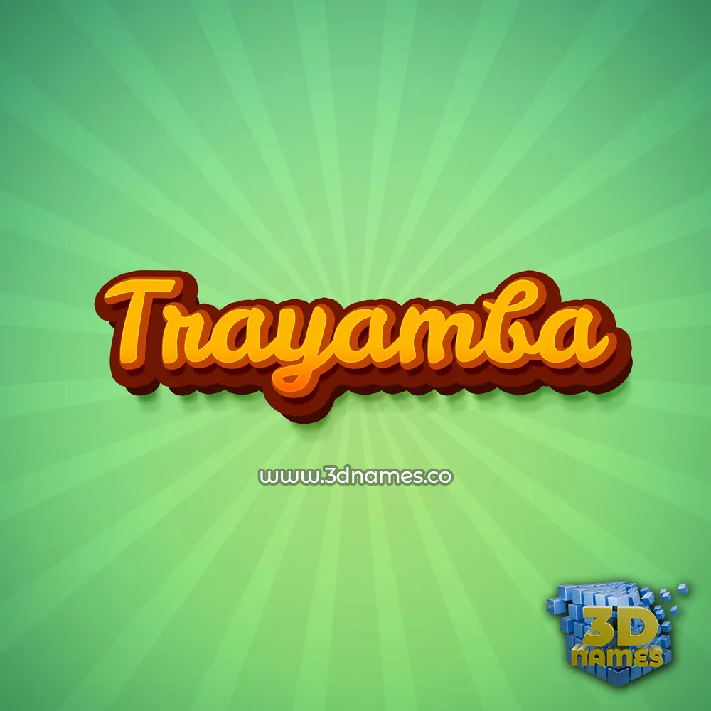 trayamba in Green Rays style - 3D name wallpaper