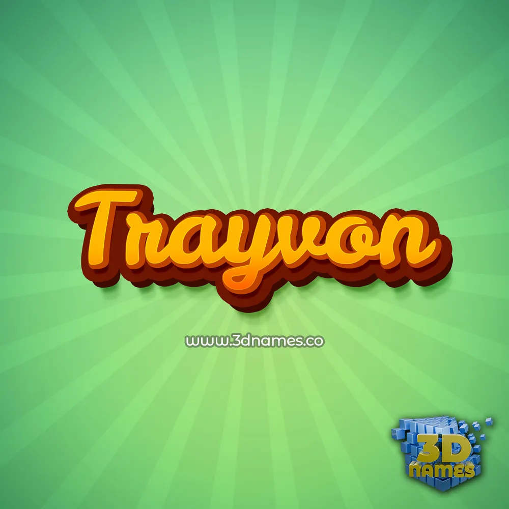 trayvon in Green Rays style - 3D name wallpaper
