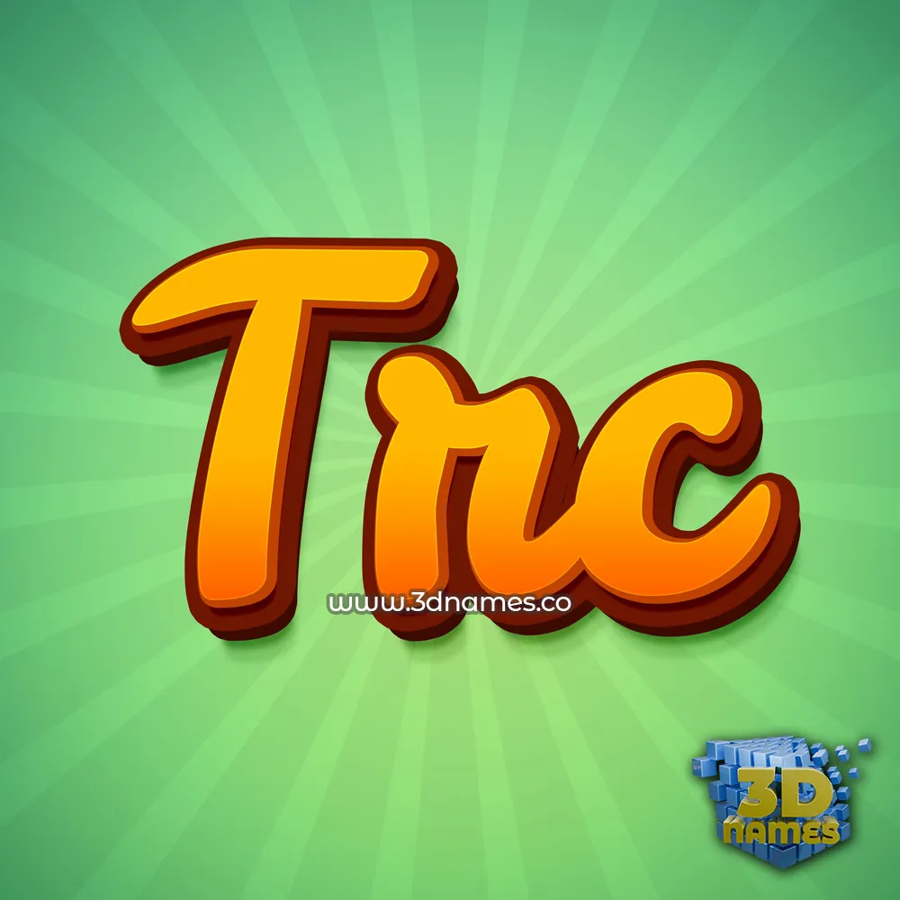 trc in Green Rays style - 3D name wallpaper
