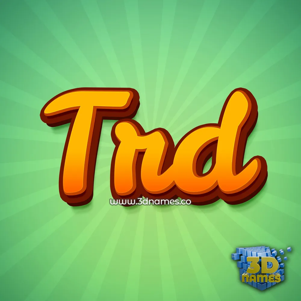 trd in Green Rays style - 3D name wallpaper
