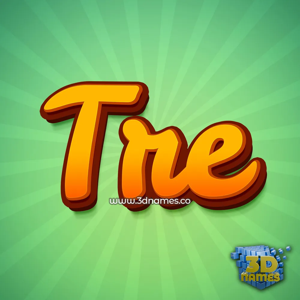 tre in Green Rays style - 3D name wallpaper