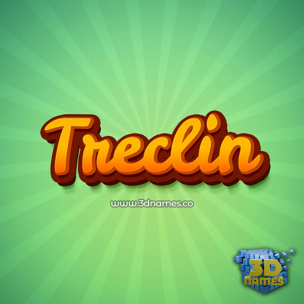 treclin in Green Rays style - 3D name wallpaper