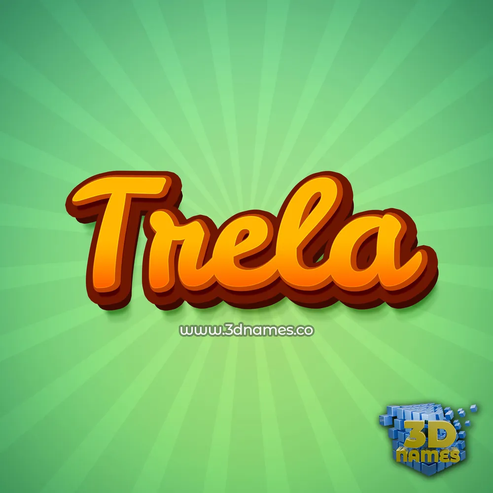trela in Green Rays style - 3D name wallpaper