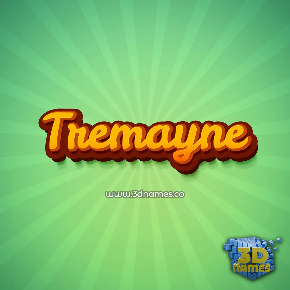 tremayne in Green Rays style - 3D name wallpaper