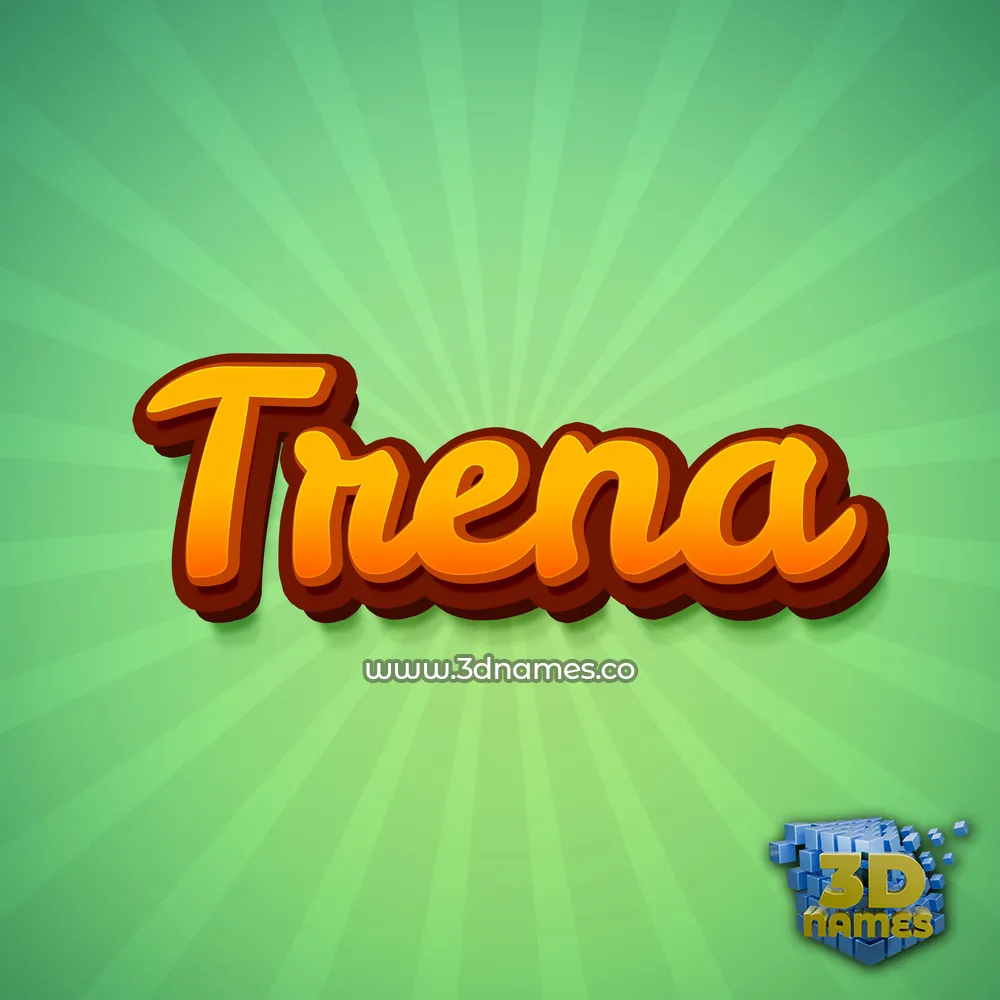 trena in Green Rays style - 3D name wallpaper