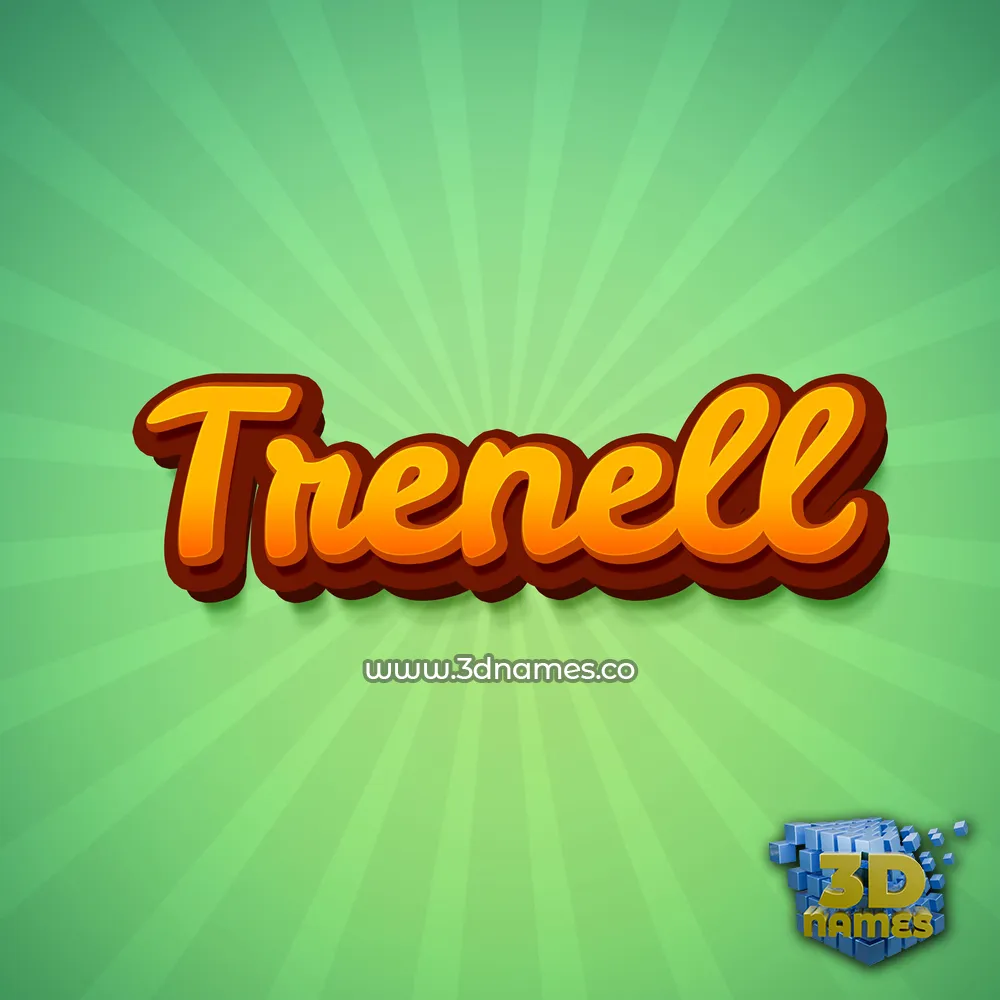 trenell in Green Rays style - 3D name wallpaper
