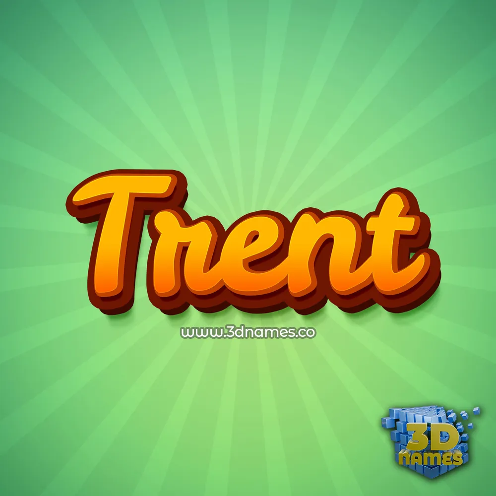 trent in Green Rays style - 3D name wallpaper
