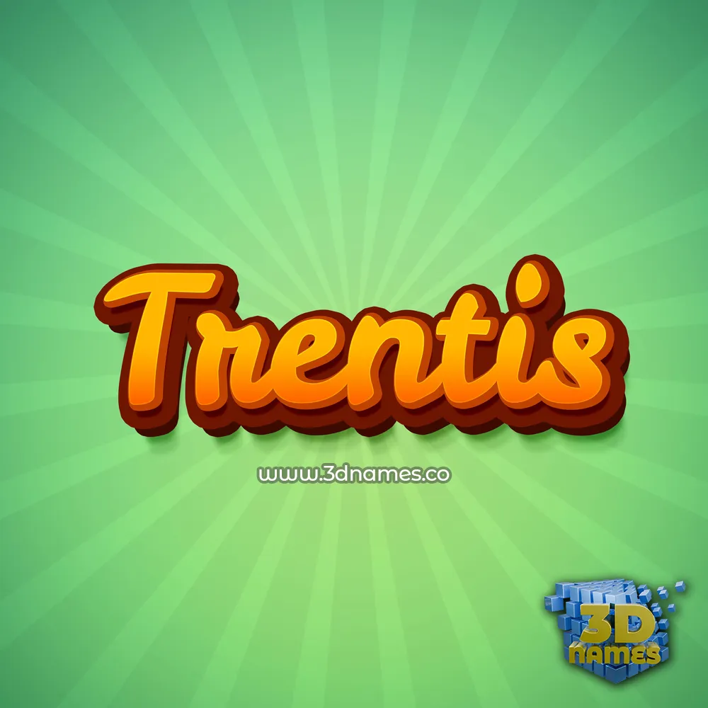 trentis in Green Rays style - 3D name wallpaper