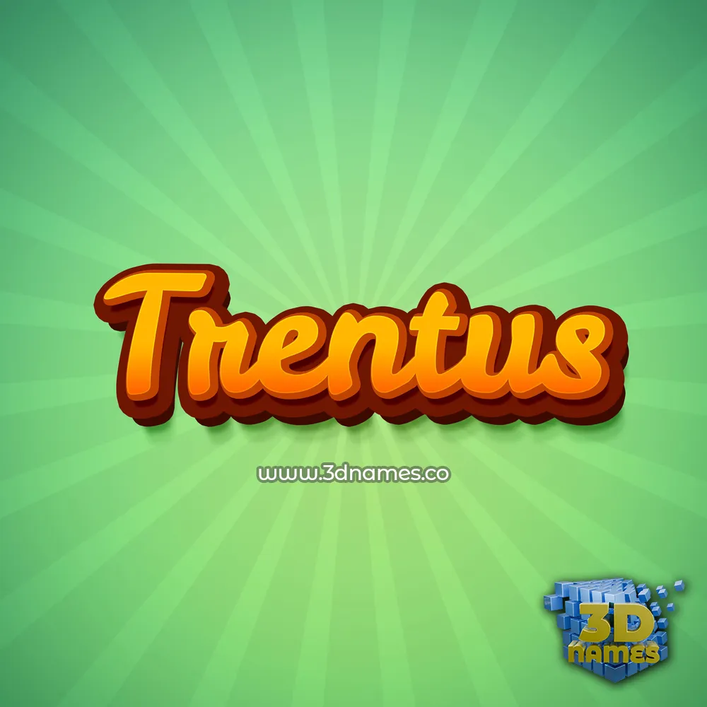 trentus in Green Rays style - 3D name wallpaper
