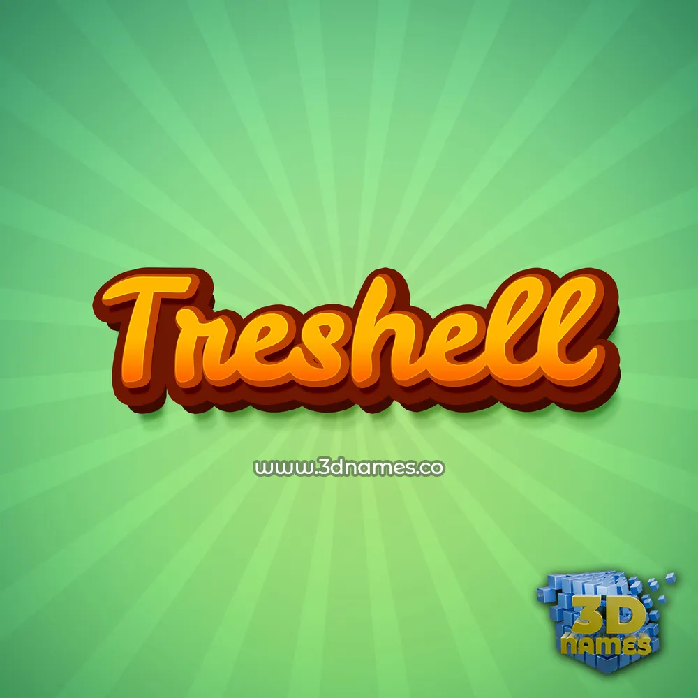 treshell in Green Rays style - 3D name wallpaper