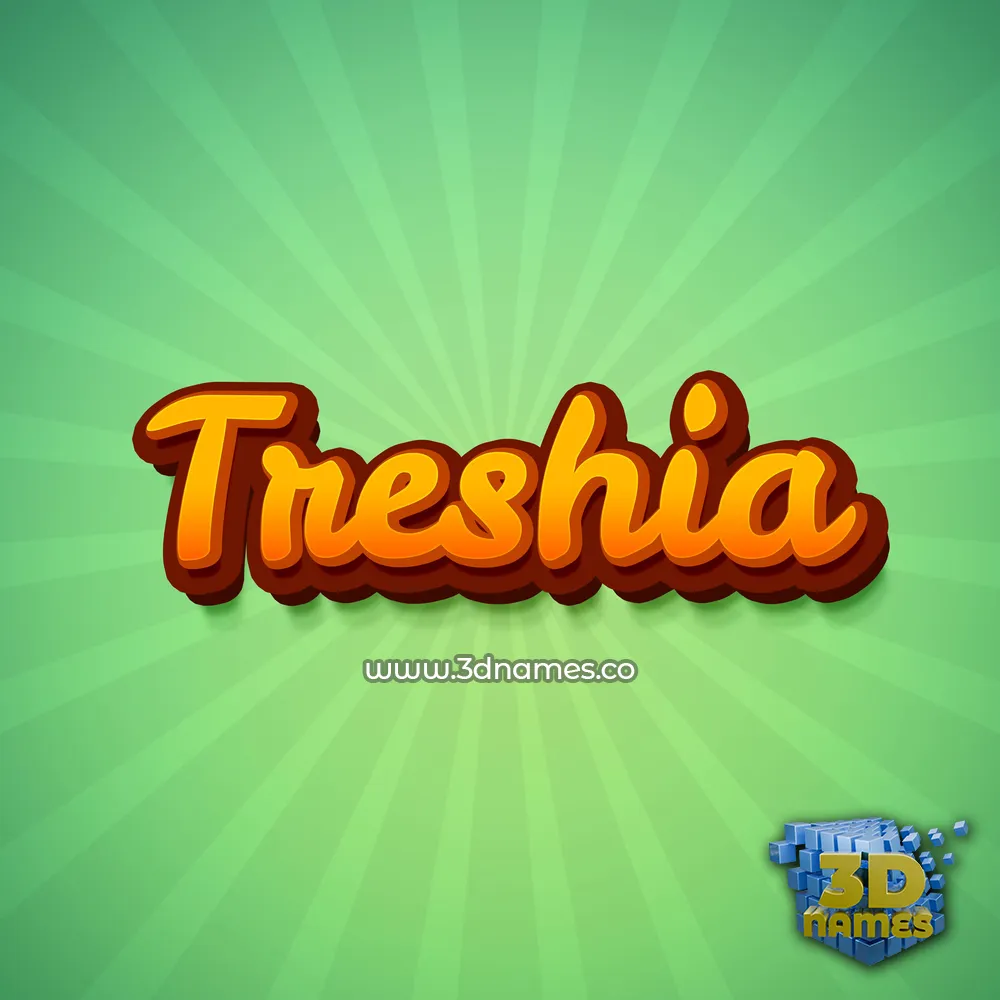 treshia in Green Rays style - 3D name wallpaper
