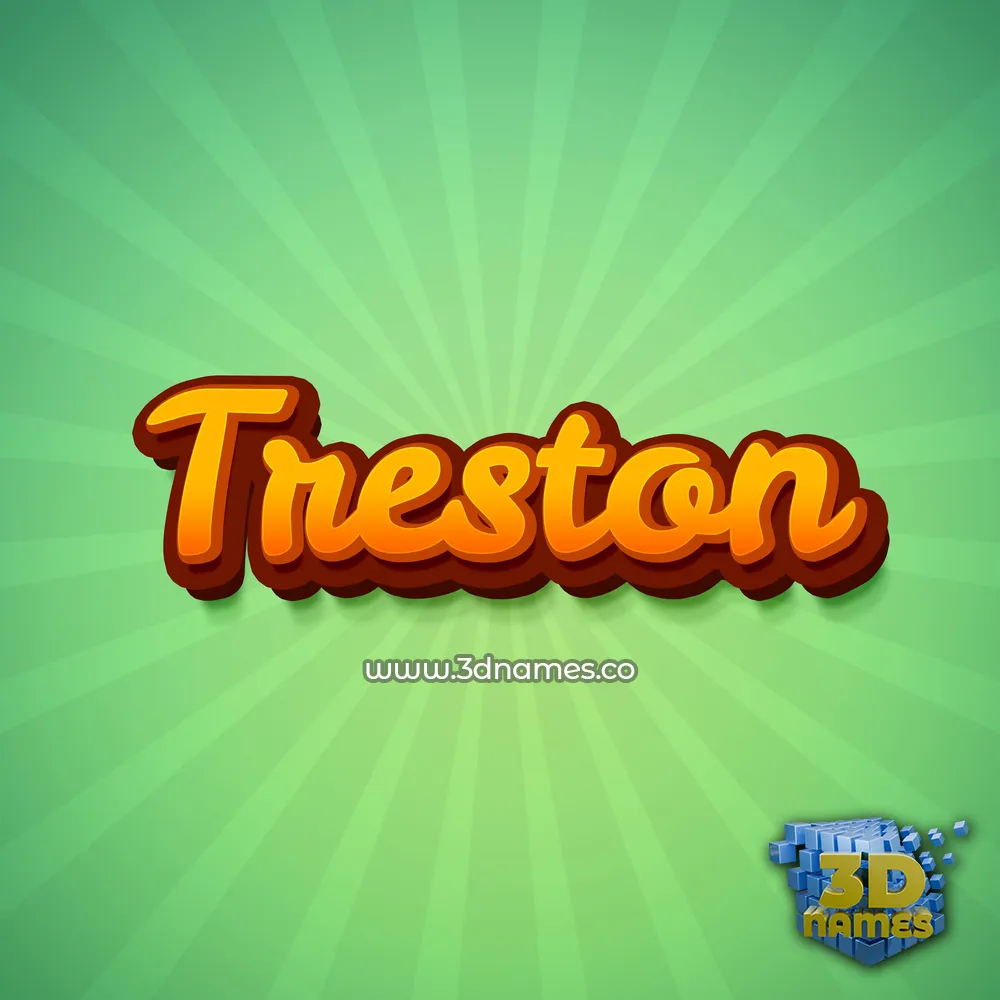 treston in Green Rays style - 3D name wallpaper