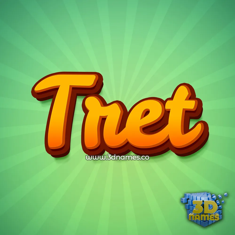 tret in Green Rays style - 3D name wallpaper
