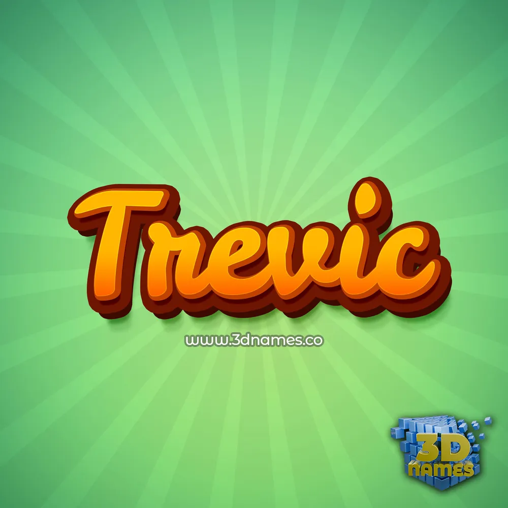 trevic in Green Rays style - 3D name wallpaper