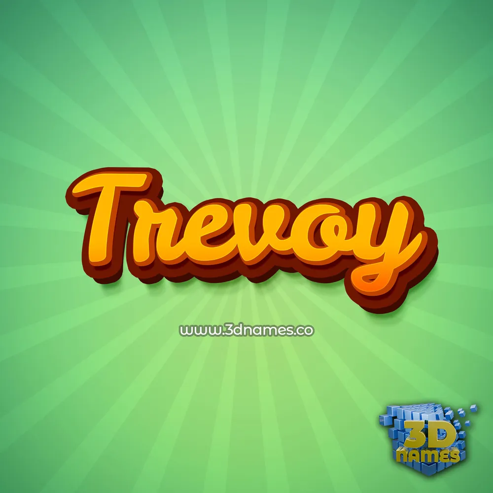 trevoy in Green Rays style - 3D name wallpaper