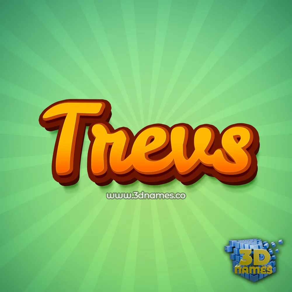 trevs in Green Rays style - 3D name wallpaper