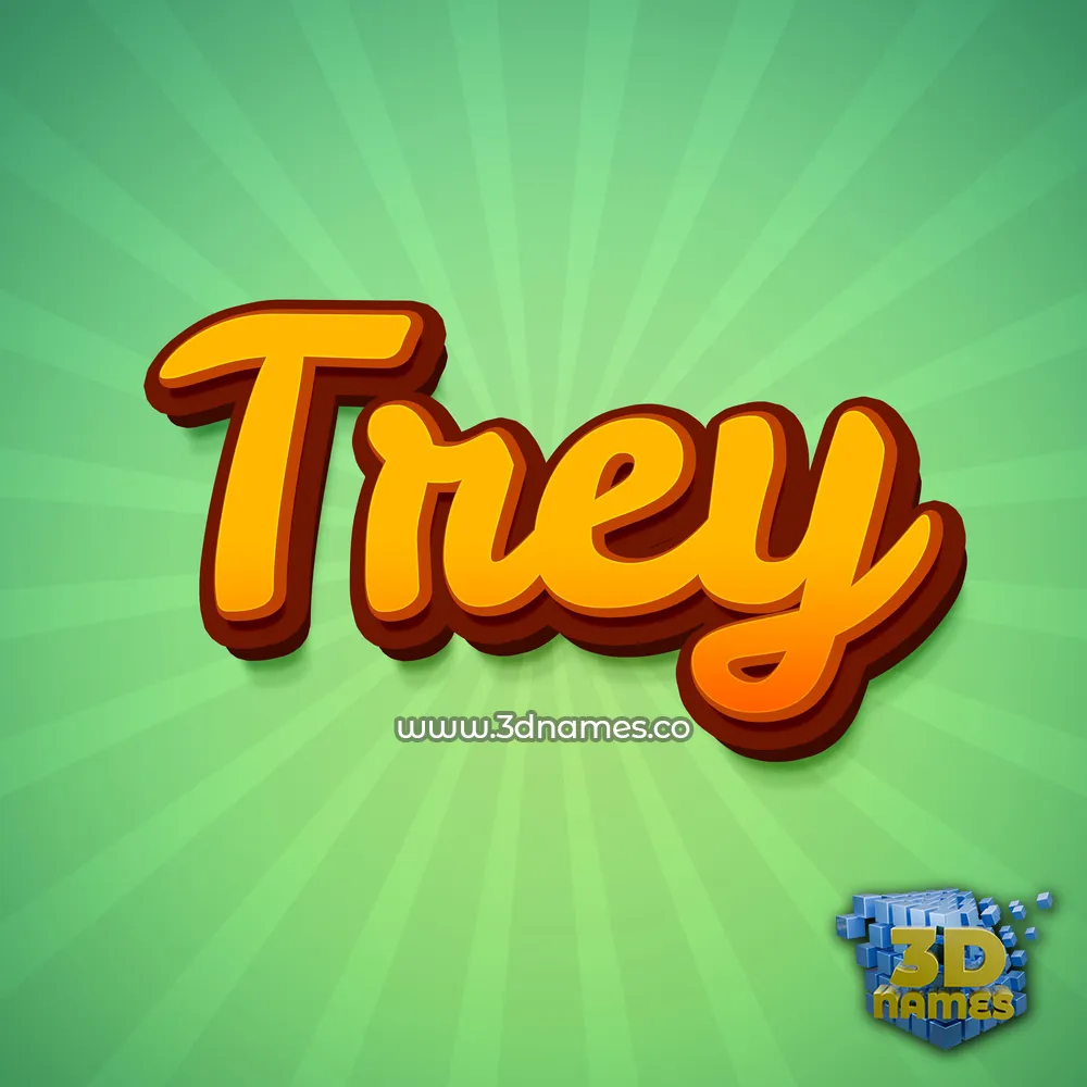trey in Green Rays style - 3D name wallpaper