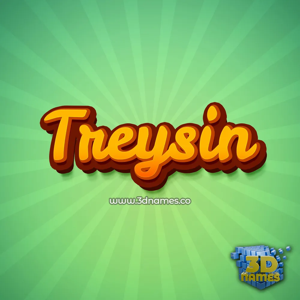 treysin in Green Rays style - 3D name wallpaper