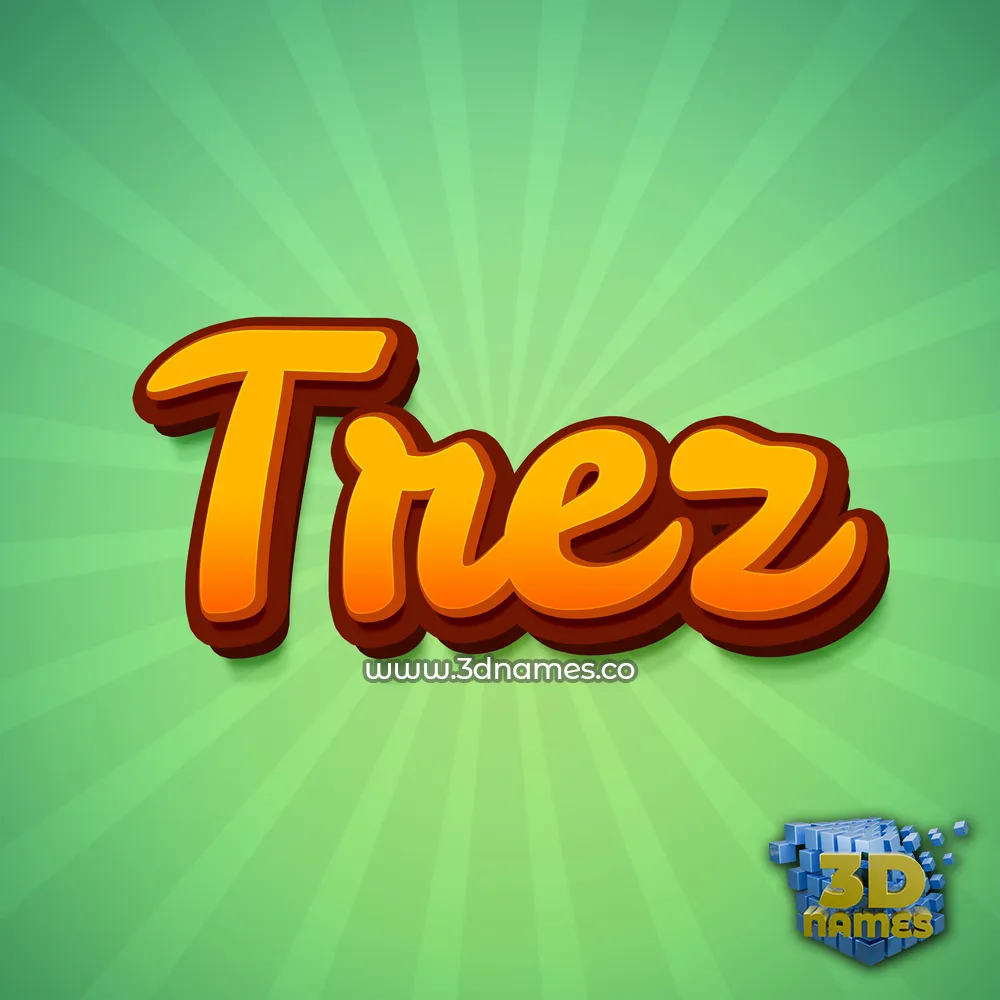 trez in Green Rays style - 3D name wallpaper