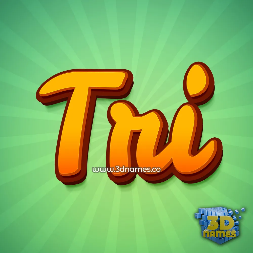 tri in Green Rays style - 3D name wallpaper