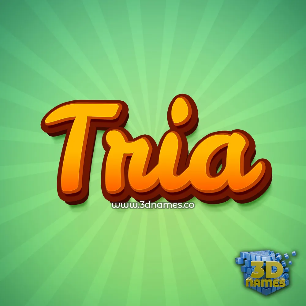 tria in Green Rays style - 3D name wallpaper