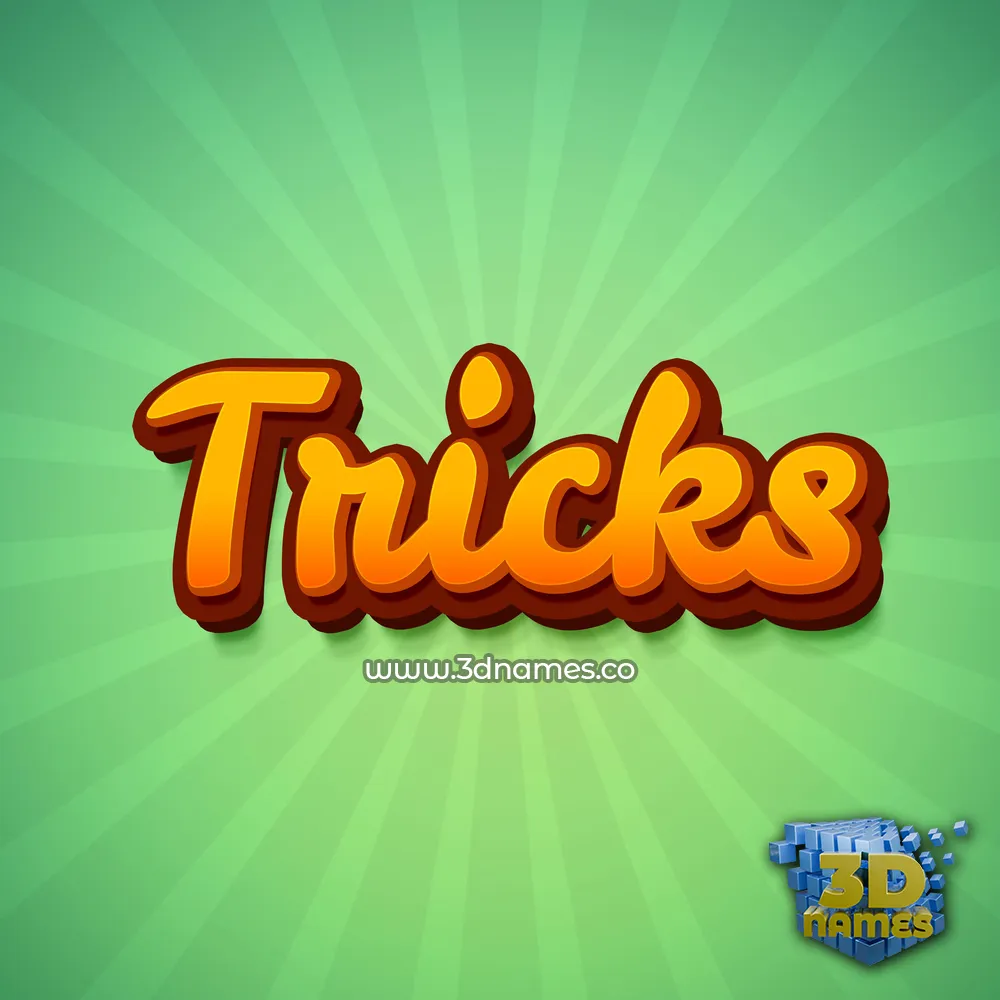 tricks in Green Rays style - 3D name wallpaper