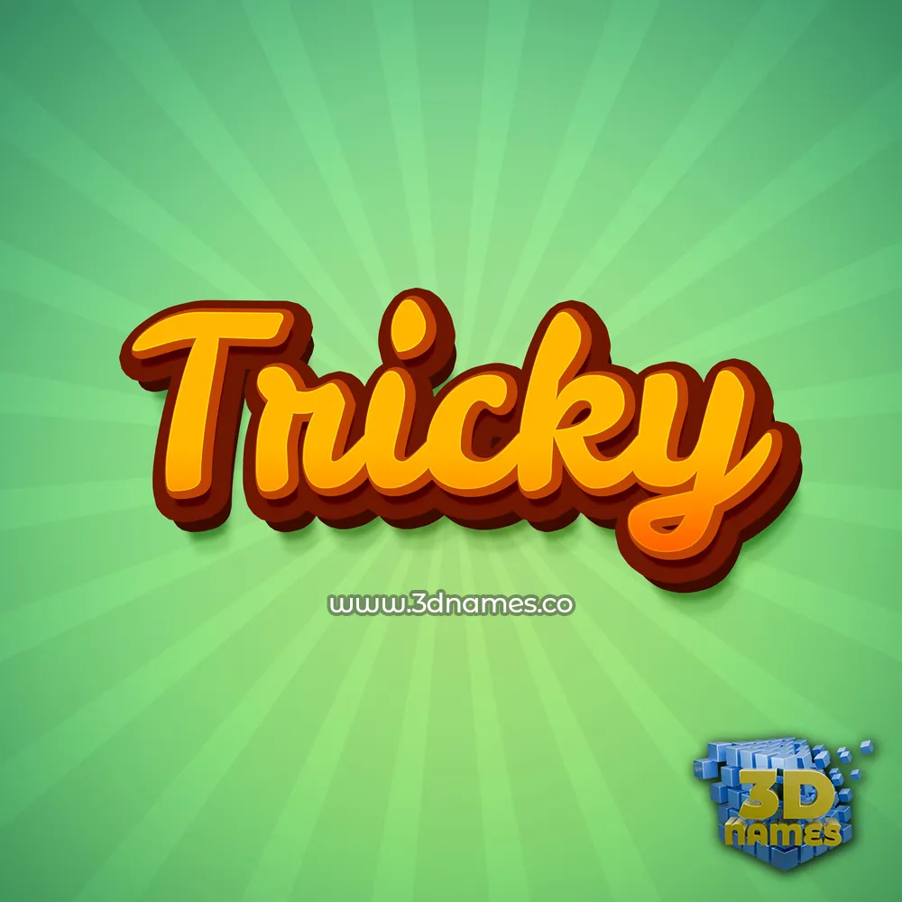 tricky in Green Rays style - 3D name wallpaper