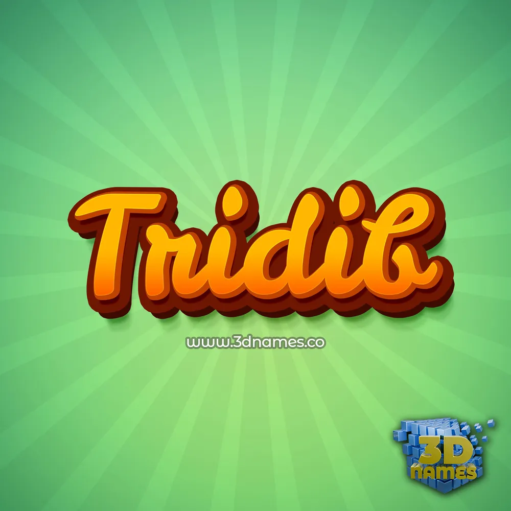 tridib in Green Rays style - 3D name wallpaper
