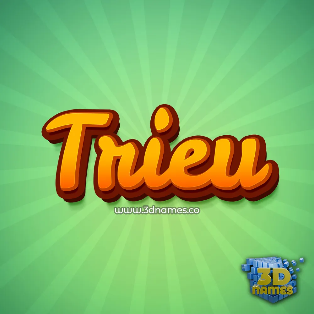 trieu in Green Rays style - 3D name wallpaper