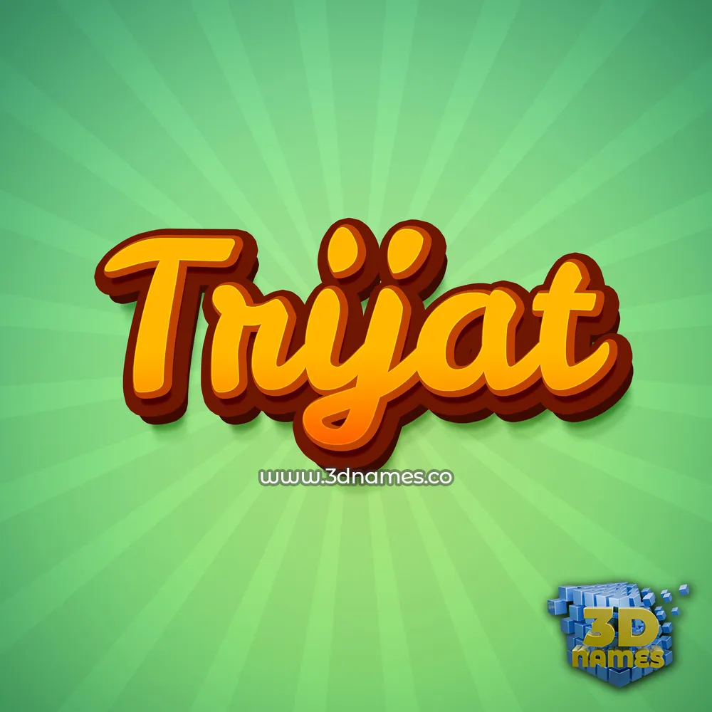trijat in Green Rays style - 3D name wallpaper