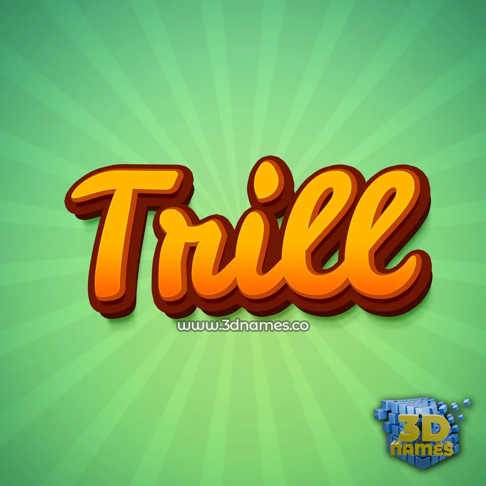 trill in Green Rays style - 3D name wallpaper