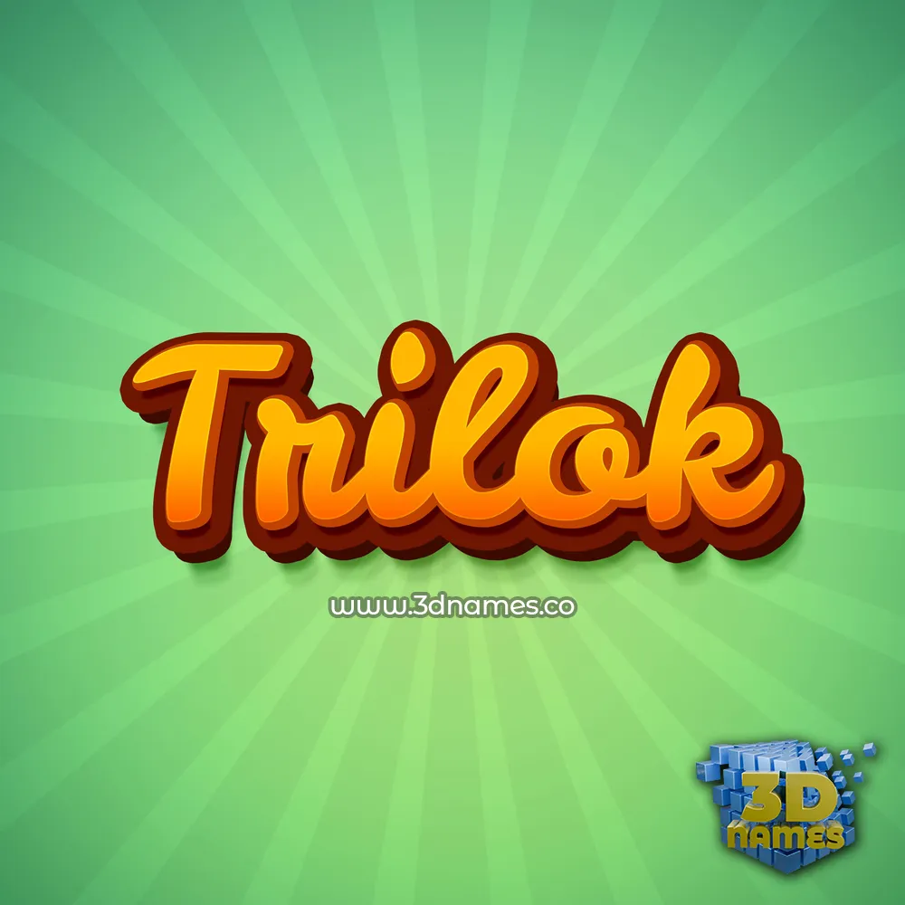 trilok in Green Rays style - 3D name wallpaper
