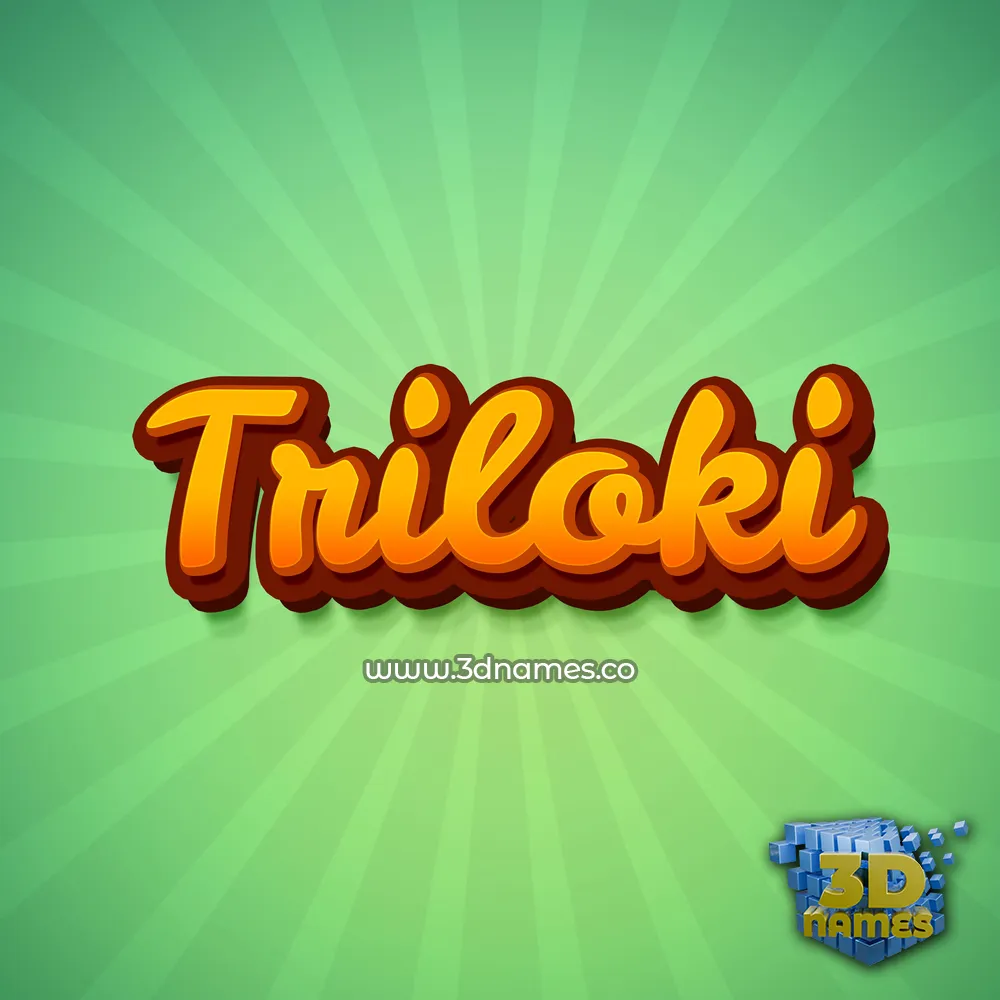 triloki in Green Rays style - 3D name wallpaper