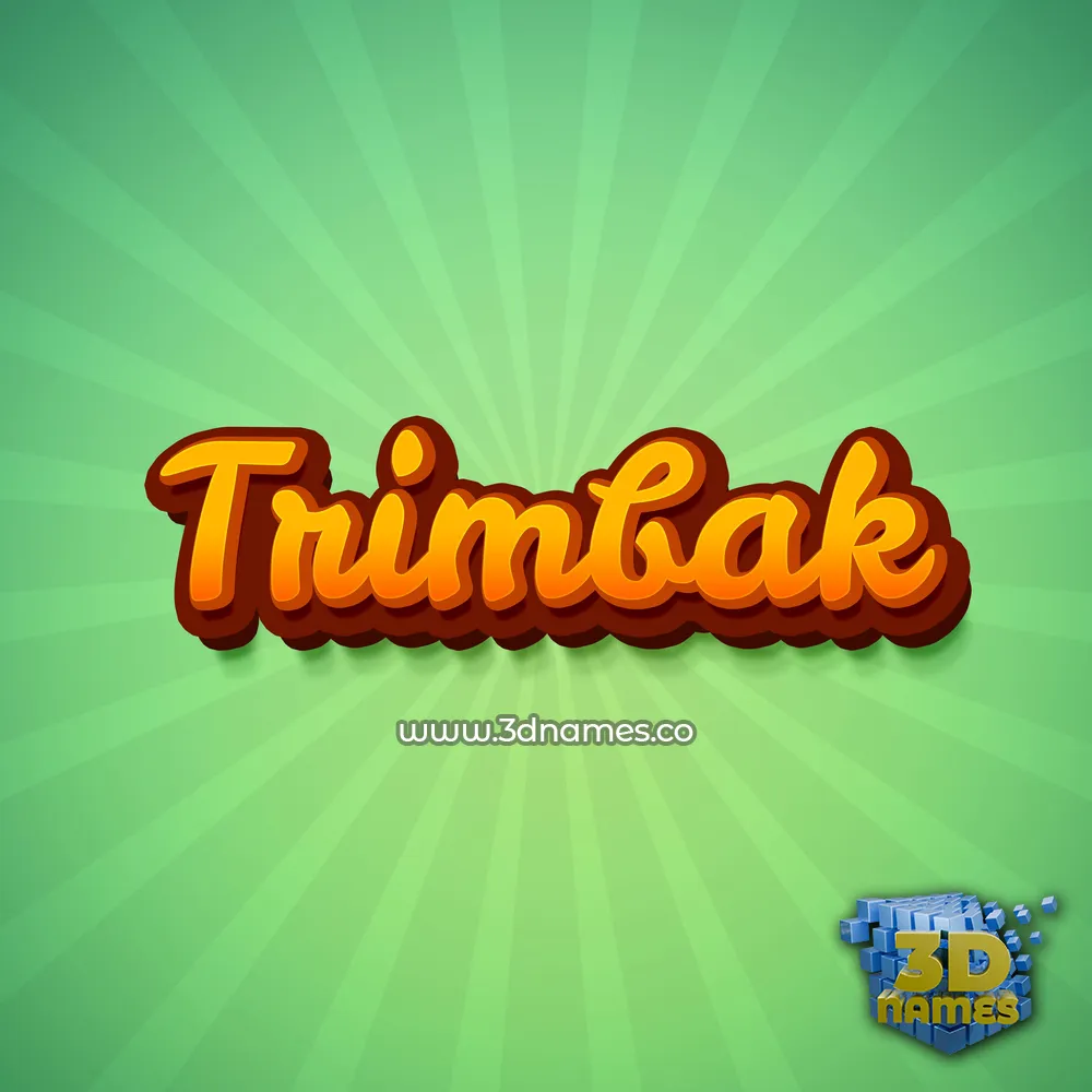 trimbak in Green Rays style - 3D name wallpaper