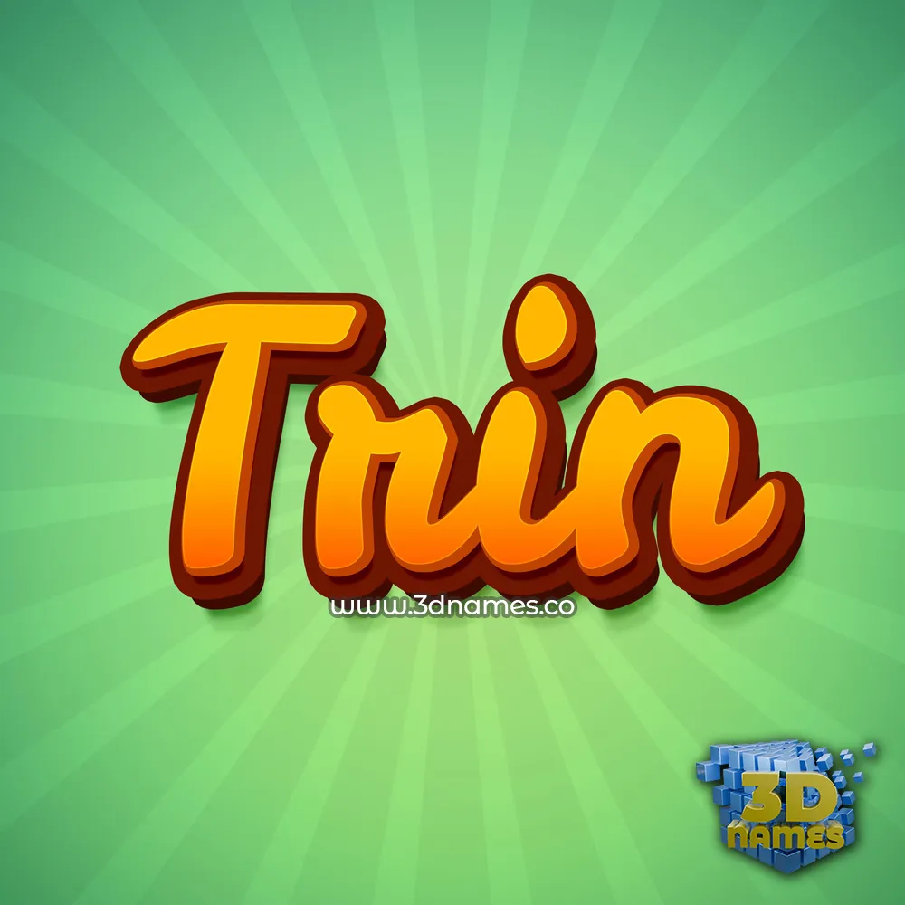 trin in Green Rays style - 3D name wallpaper