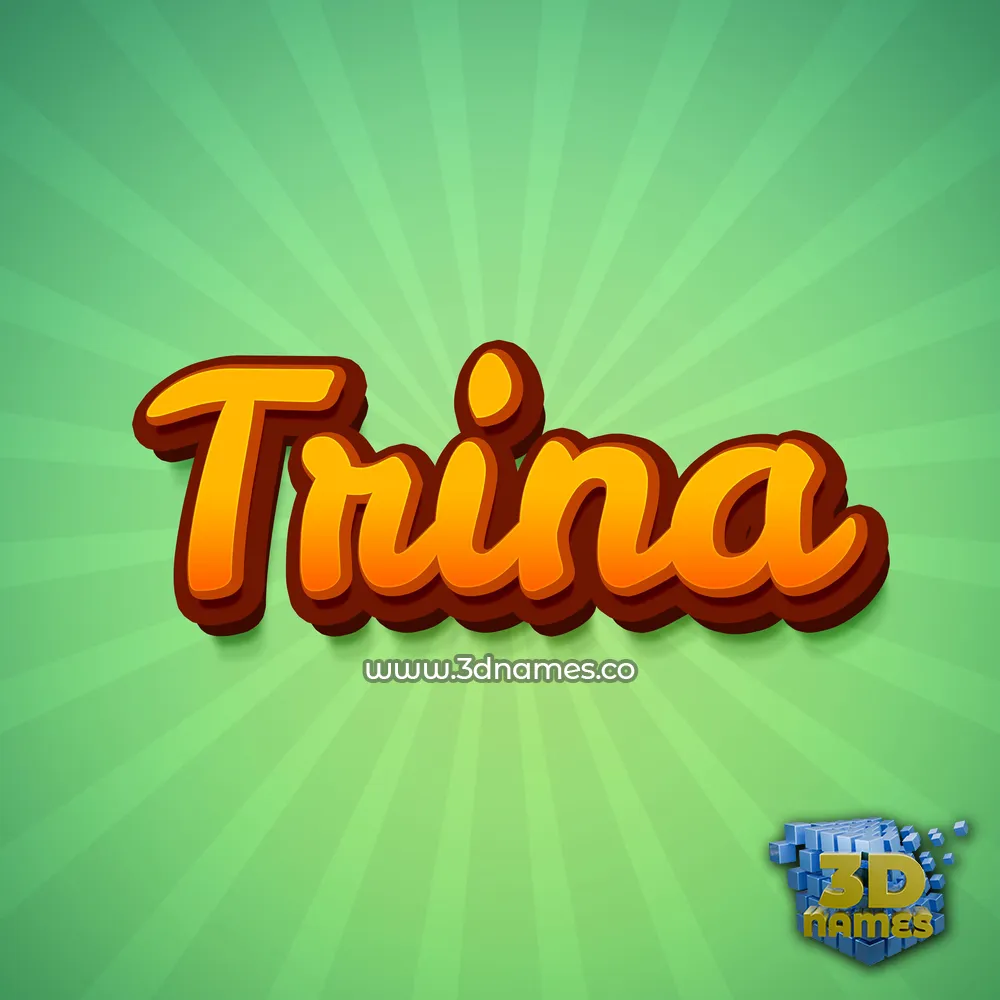 trina in Green Rays style - 3D name wallpaper