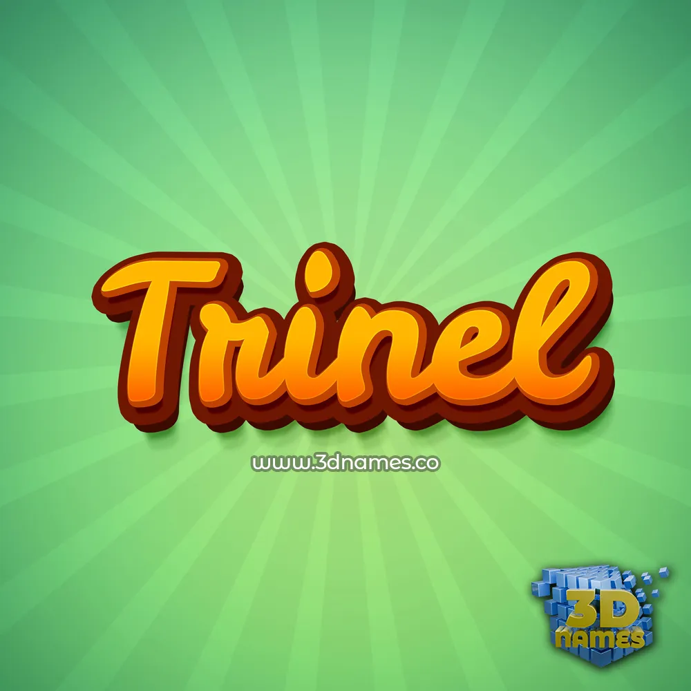 trinel in Green Rays style - 3D name wallpaper