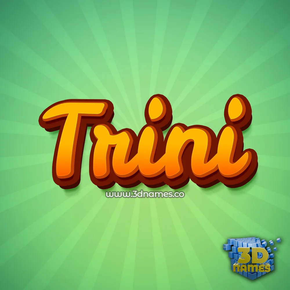 trini in Green Rays style - 3D name wallpaper