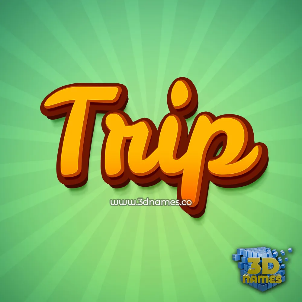 trip in Green Rays style - 3D name wallpaper