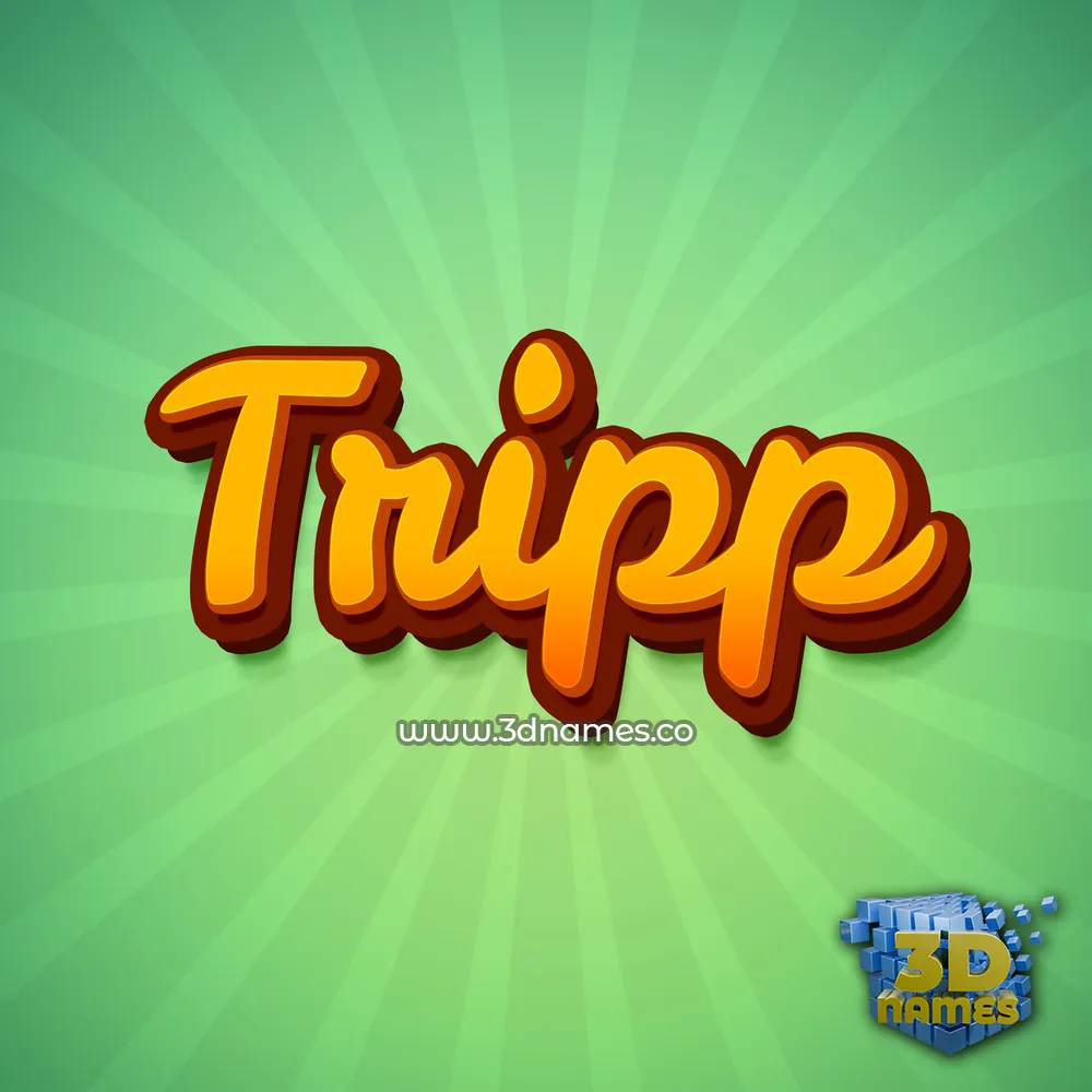tripp in Green Rays style - 3D name wallpaper