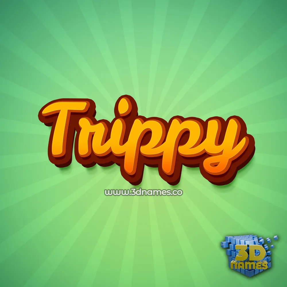trippy in Green Rays style - 3D name wallpaper