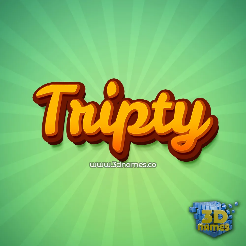 tripty in Green Rays style - 3D name wallpaper
