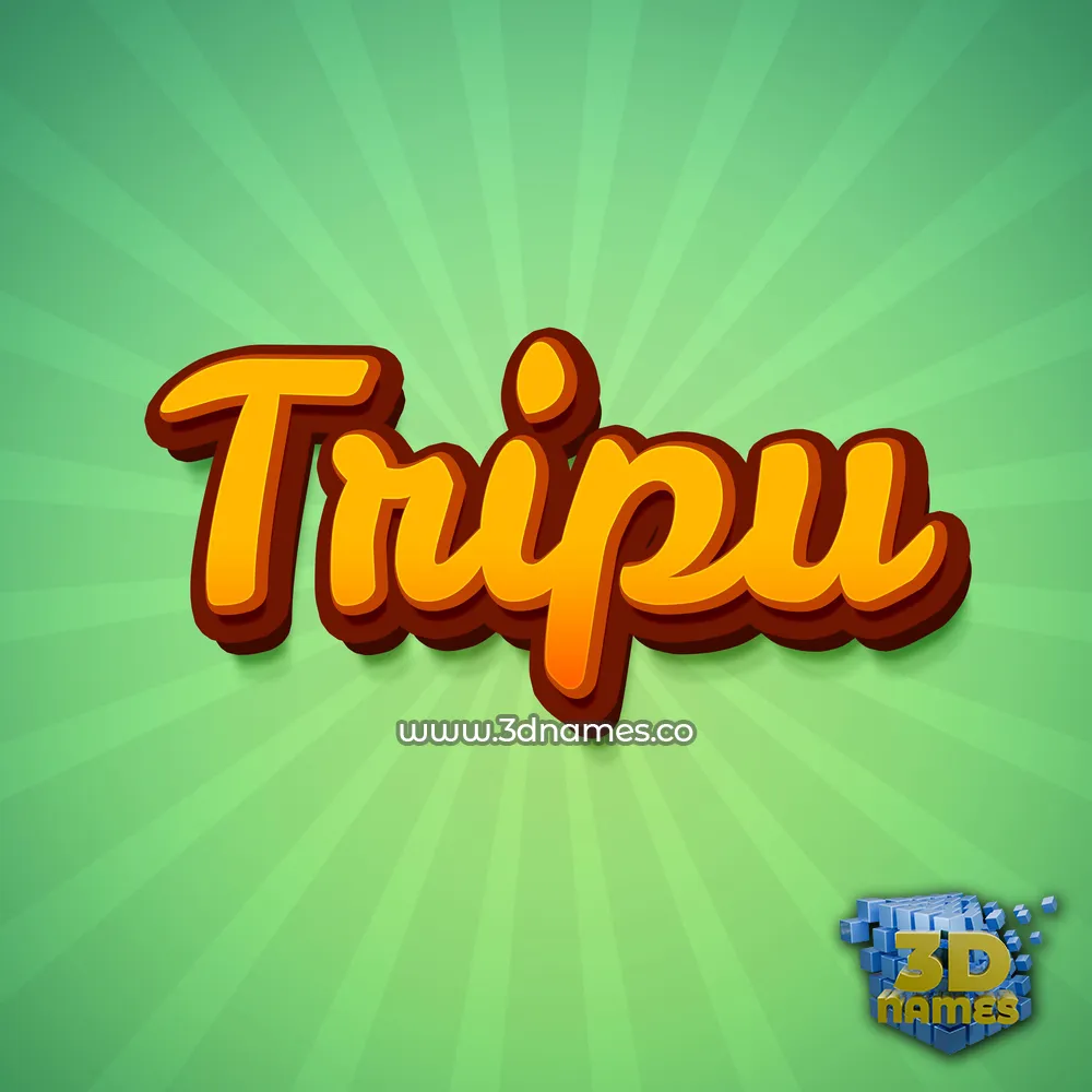 tripu in Green Rays style - 3D name wallpaper